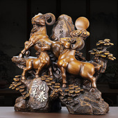 招财三羊开泰摆件生肖羊家居客厅玄关办公室装 饰乔迁新居工艺礼品