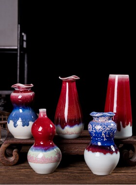 厂家景德镇陶瓷异性花瓶创意复古插花梅瓶中式家居陶瓷工艺品摆件