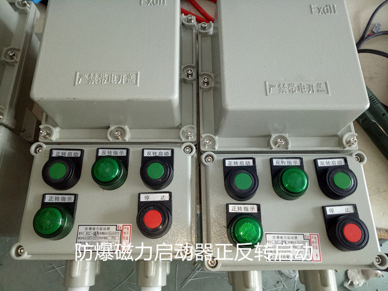 BQC-18A防爆可逆磁力启动器一控二电机正反转电磁开关按钮控制箱
