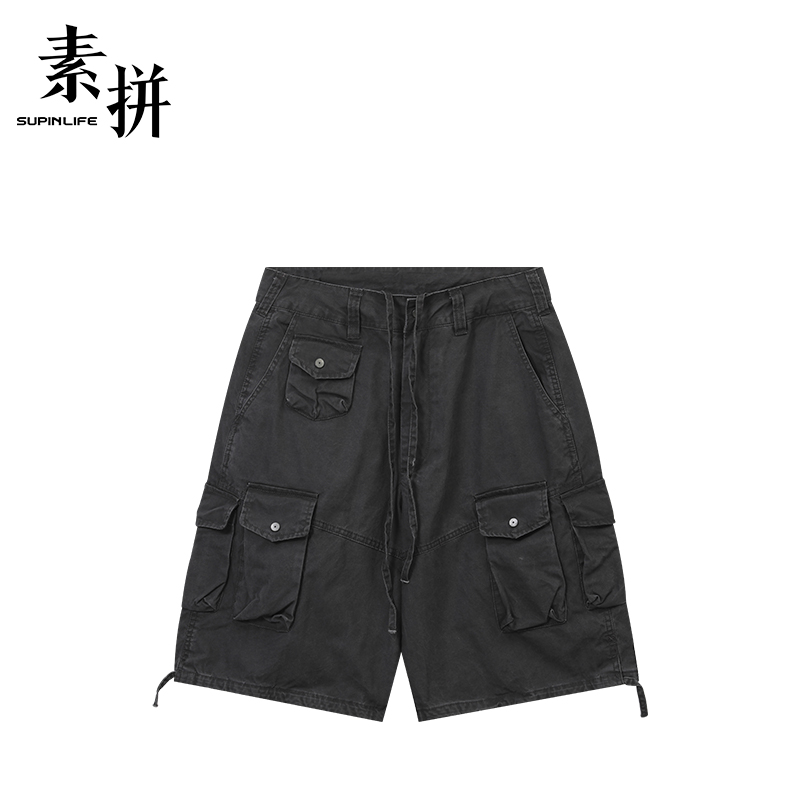 素拼男装夏季舒适潮牌男士工装风休闲短裤SPBZD523073AM