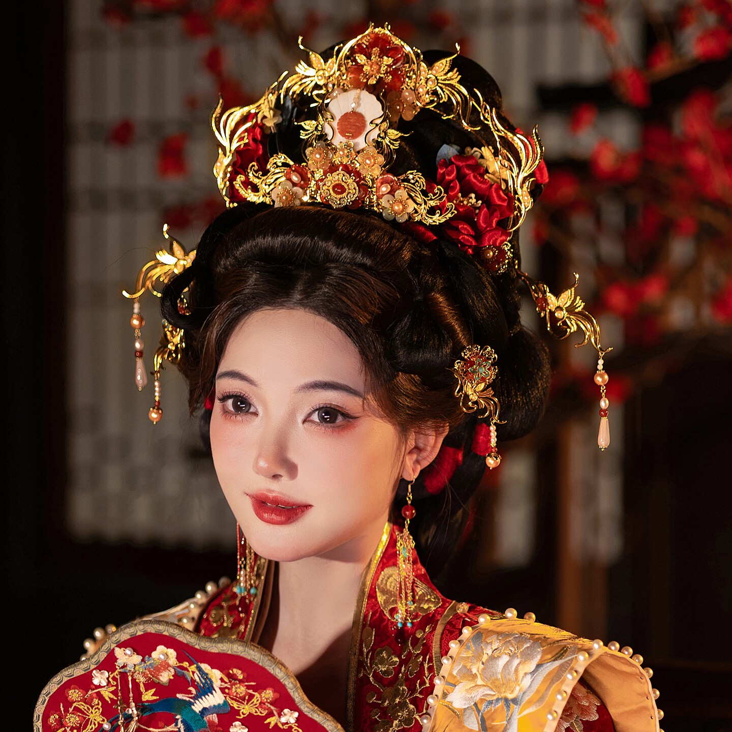 清月鹿鸣红鸾映翡宋制婚嫁发饰图片