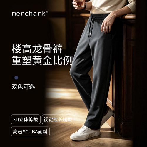 楼高素衣夏季龙骨直筒显腿长男裤