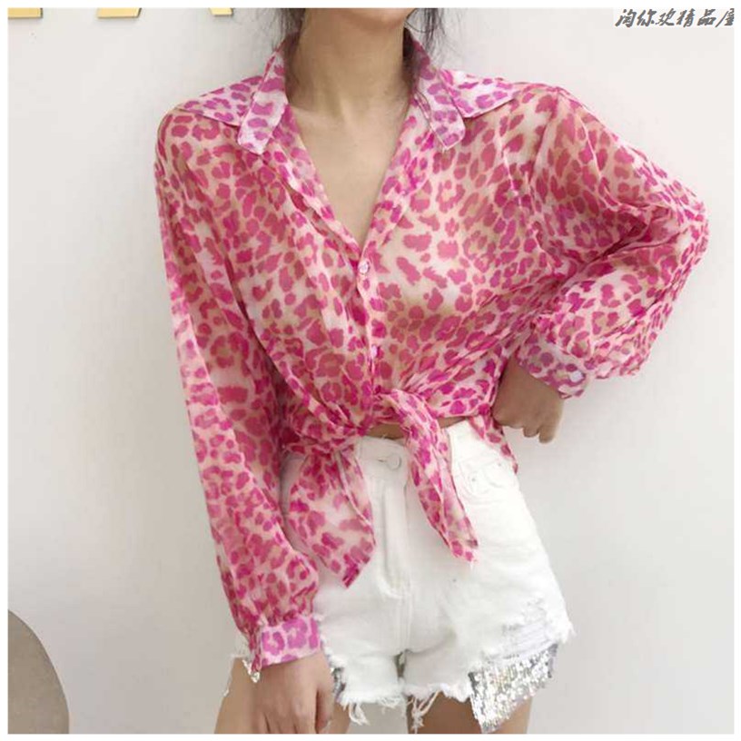 2019 new pattern summer temperament Chiffon Long sleeve Leopard Show thin shirt jacket Ultra cents fashion Beauty shirtin the Women's clothing/Boutique , Shirt  category - from Buy2taobao.com to provide professional Taobao agent buy service