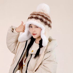 儿童雷锋帽女孩加绒加厚帽子冬季防寒男女童护耳保暖中大童新款潮