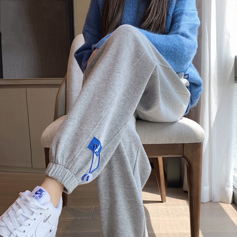 英国DHWA孕妇大码裤子春秋加绒外穿女休闲运动宽松打底裤托腹女裤