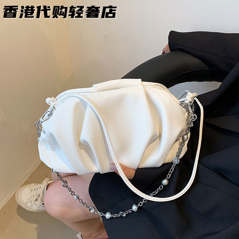 法国ZAMP珍珠链条云朵包女2026冬季新款高级洋气单肩腋下斜挎包