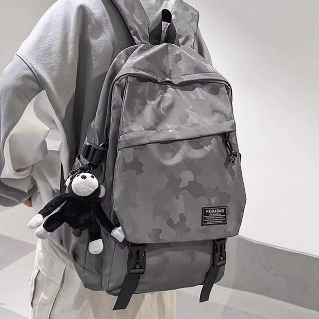 法国Colorin Kite迷彩书包男初中生电脑双肩包美式大容量高中背包