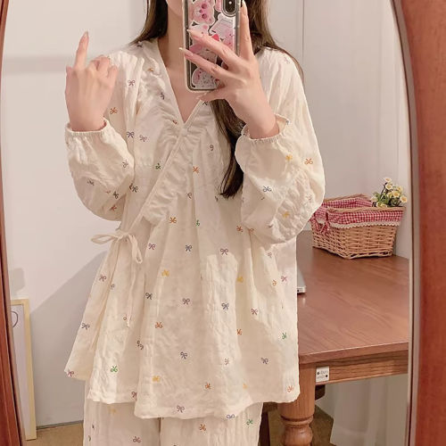 法国Uamtor高级感月子服秋季新款薄款云朵棉产后喂奶哺乳孕妇睡衣