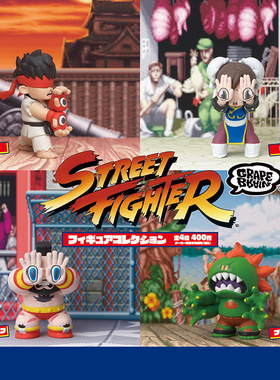 日本正版STASTO 地狱猫×街头霸王联名款扭蛋 春丽隆桑吉尔夫摆件