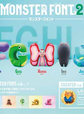 日本正版TOYS CABIN 第2弹 MOSTER FONT字母造型公仔扭蛋 FGHIJ款