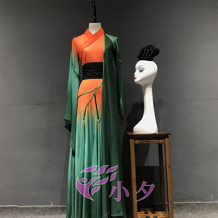 新款古典舞蹈群舞橘颂同款演出服屈原汉唐古装飘逸国风表演服