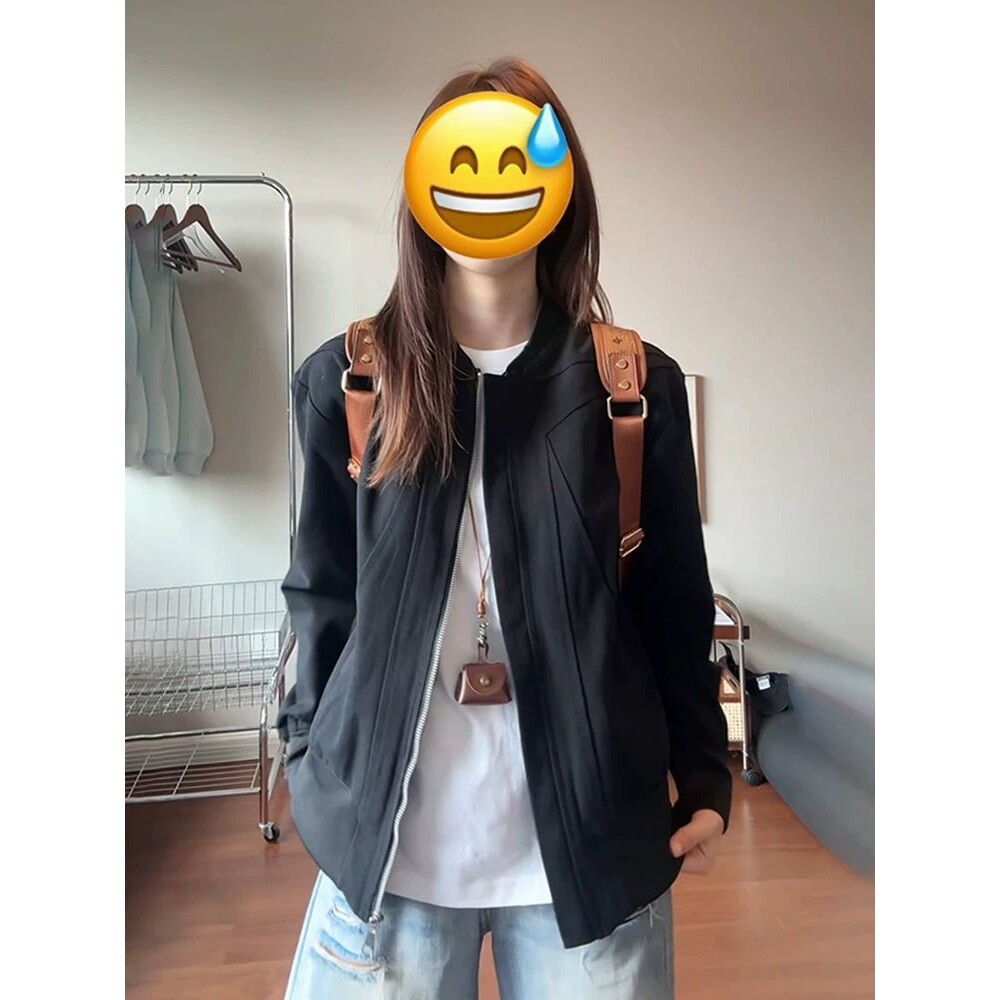 cleanfit短款正肩外套男女款秋季痞帅立领棒球服重磅水洗帆布夹克