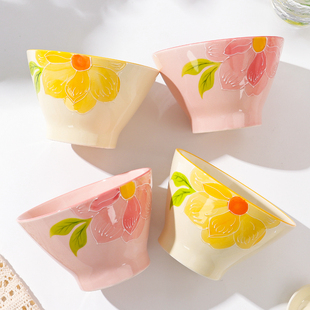 怀瑾陶瓷斗笠碗米饭碗家用2026新款高颜值高脚甜品碗酸奶碗水果碗