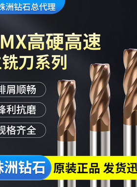 株洲钻石HMX-4R高硬高速铣刀D1.0 D3.0 D6.0 D8.0 R0.5钨钢立铣刀