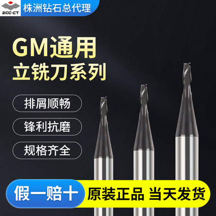 50°ZCC.CT二刃铣刀GM-2ES-D0.3 D0.5 D0.6 D0.8 D1.2 D1.6立铣刀