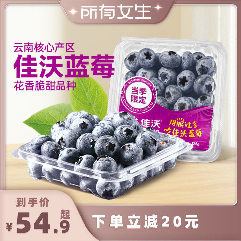【所有女生直播间】佳沃云南L25蓝莓当季限定甄选大果新鲜鲜果