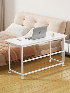 移动折叠床边桌简约家用电脑桌书架一体学生学习书桌简易小型餐桌