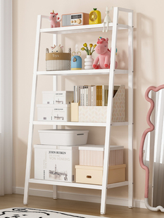 书架桌面置物架落地卧室家用简约现代铁艺收纳柜展示客厅梯形架子