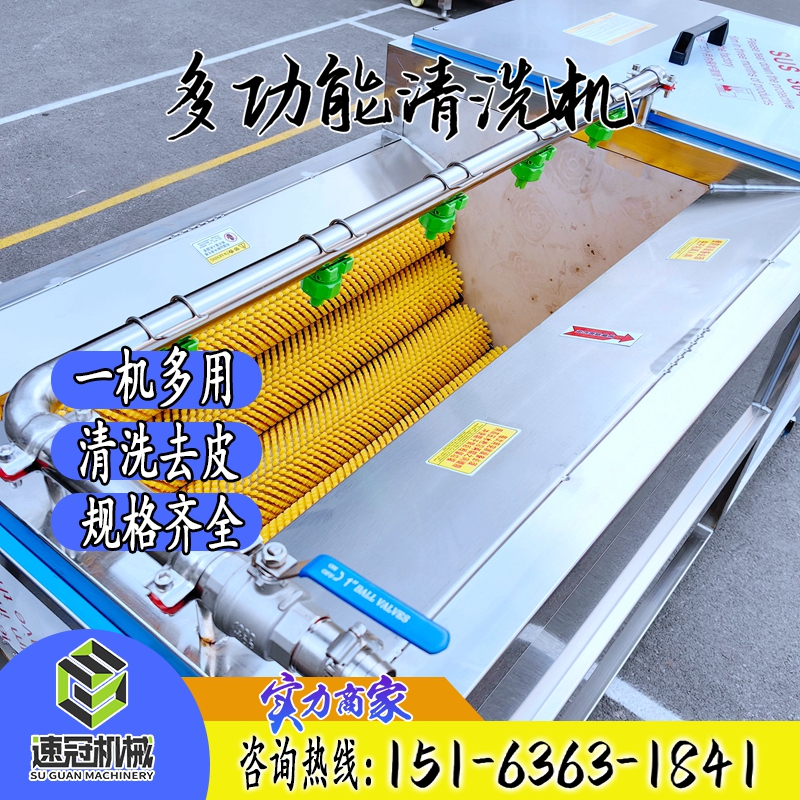 牡蛎毛辊清洗机 商用小型海鲜扇贝田螺去杂清洗 鱼类去鳞设备定制