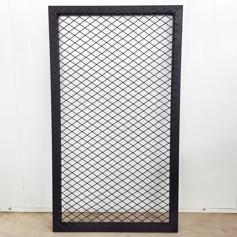 定做铁艺菱形网格吊顶创意上墙铁网格片背景展示架装饰屏风隔断墙