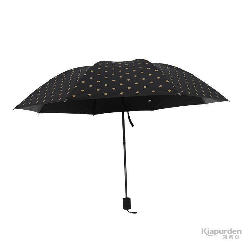 雨伞波点黑胶伞防紫外线太阳伞遮阳伞折叠伞韩国小清新晴雨两用伞