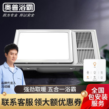 集成吊顶暖风机浴室 奥普浴霸灯卫生间取暖排气扇照明一体嵌入式