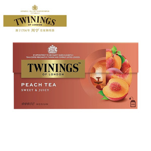 英国Twinings 川宁红茶 蜜桃果香红茶25片 花果茶水果茶进口茶包