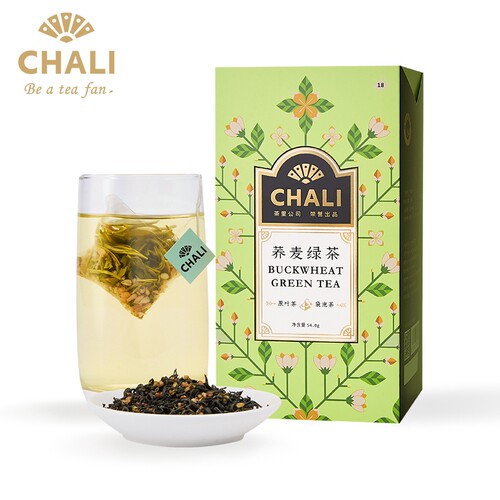 chali茶里绿茶苦荞麦茶三角茶包