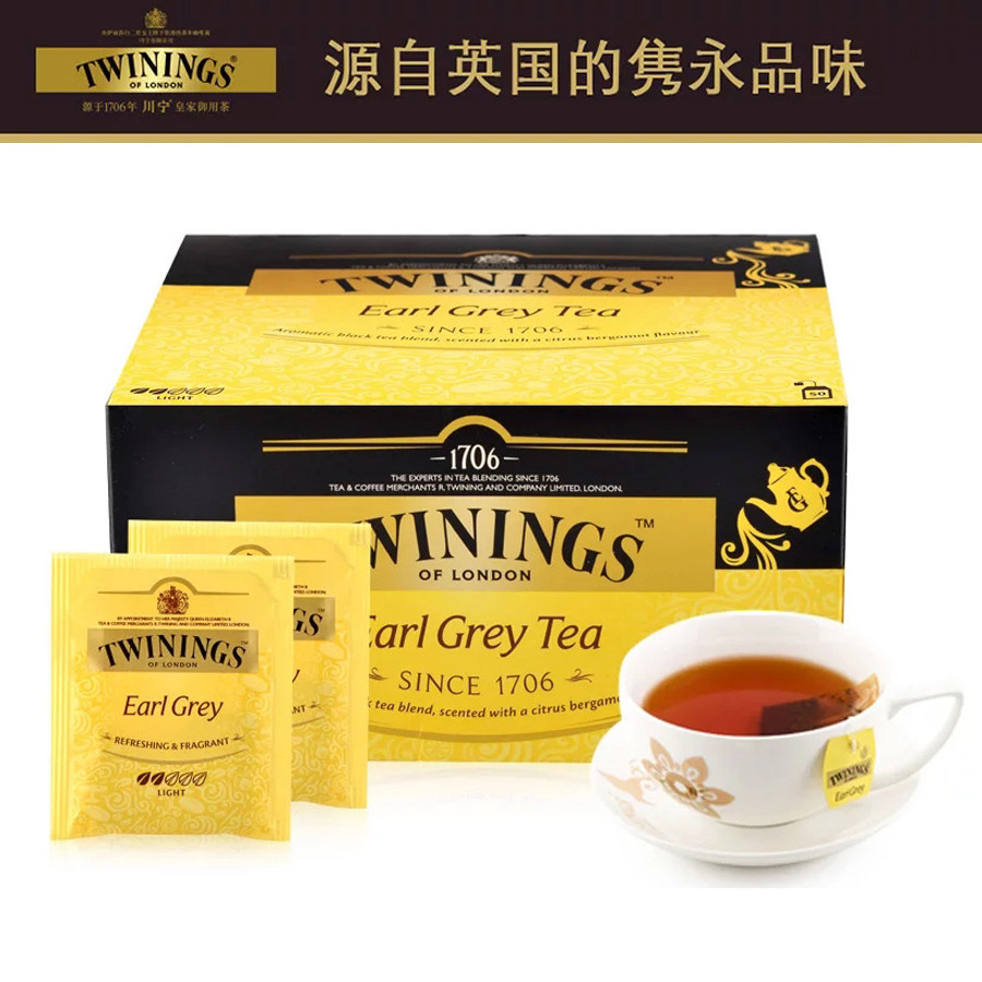 川宁Twinings伯爵红茶50片袋泡茶包茶叶戚风瑞士卷蛋糕伯爵茶粉_虎窝淘