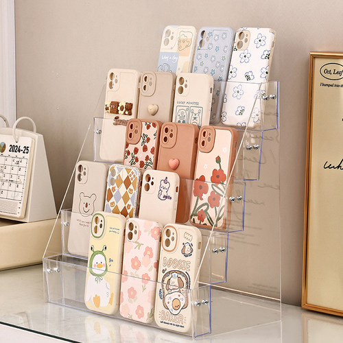 【高透阶梯式】手机壳置物架