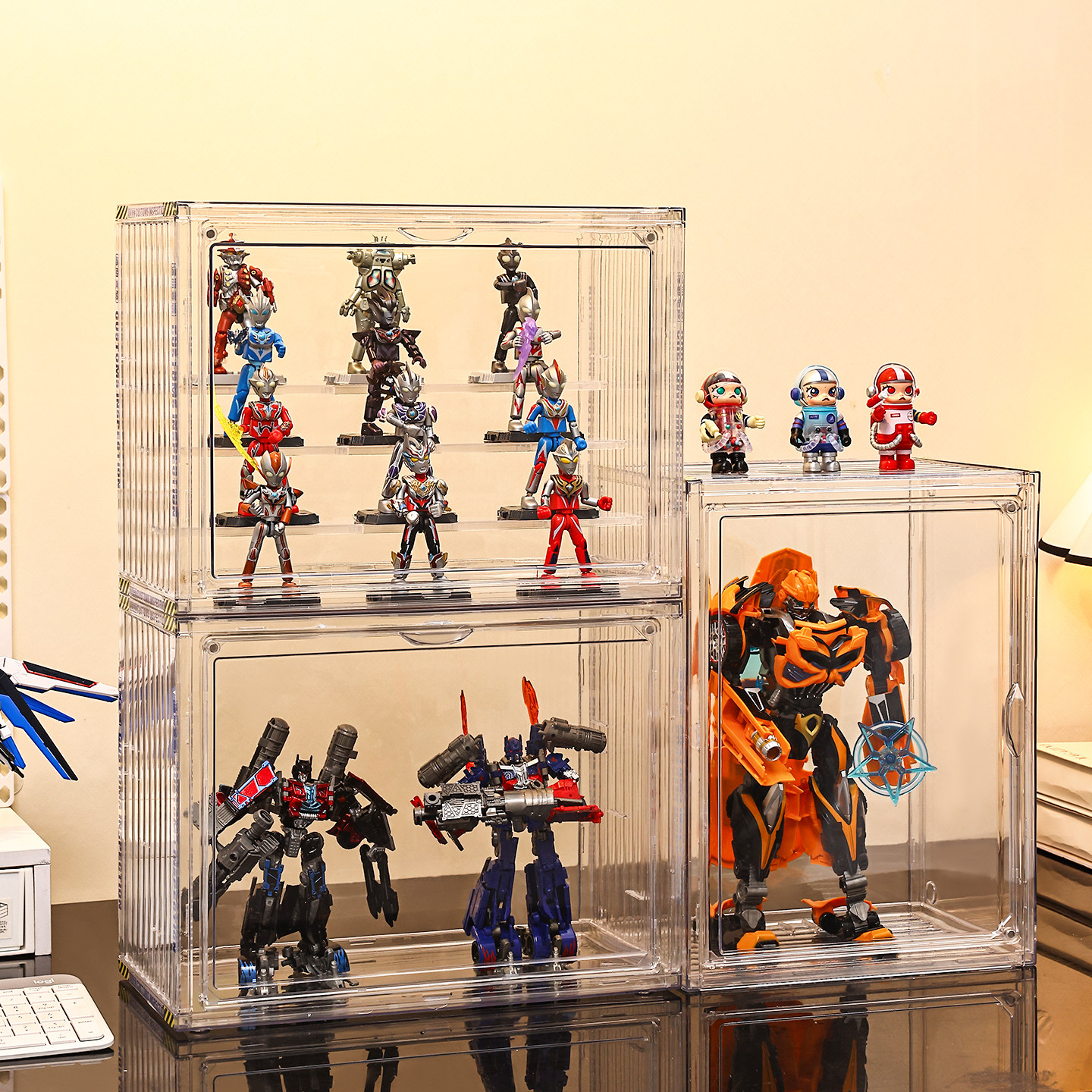 布鲁可积木奥特曼展示盒适用泡泡玛特labubu收纳盒盲盒收纳展示架,收纳整理,手办收纳盒,淘宝优惠券,粉丝福利购,淘宝优惠卷