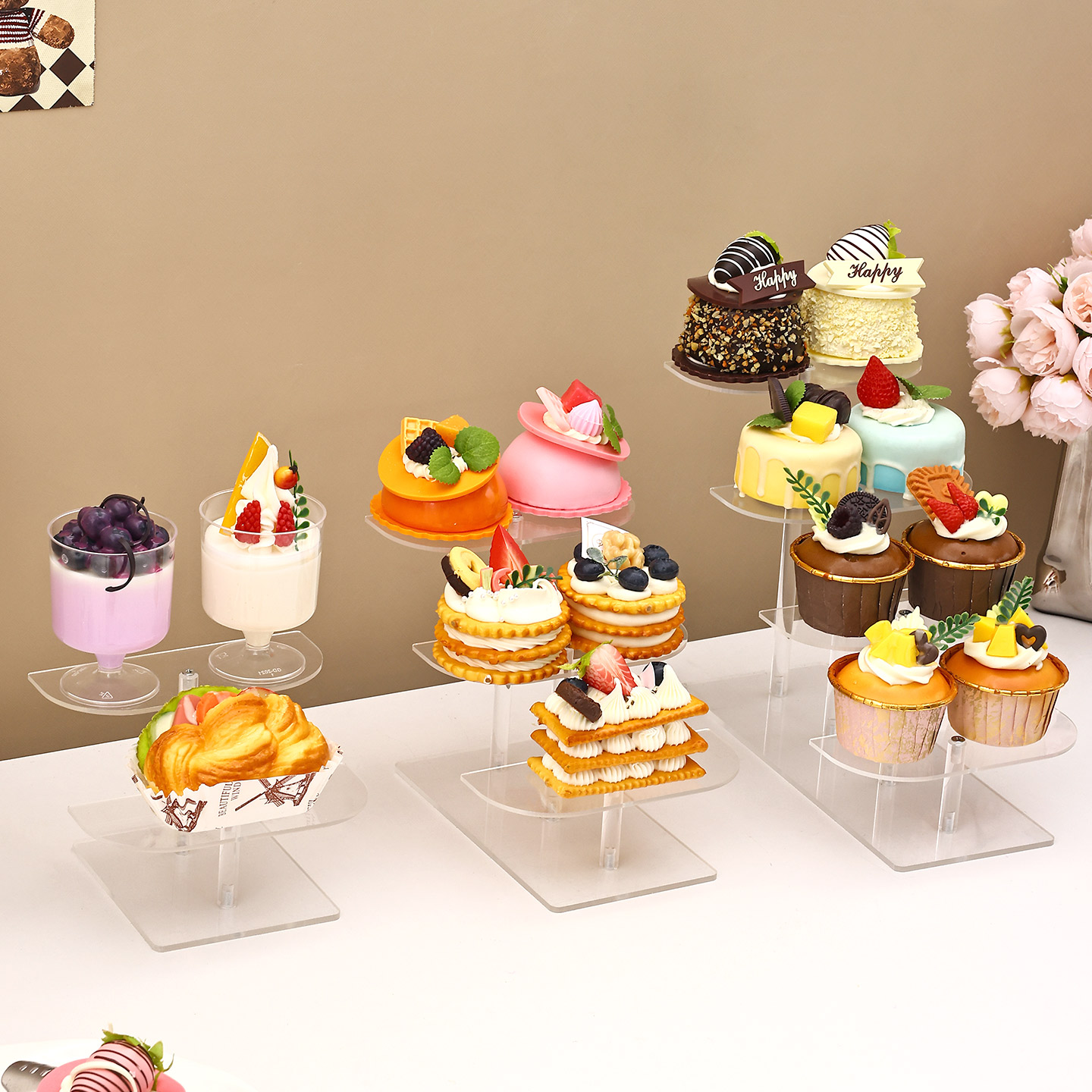 甜品台展示架半圆阶梯式