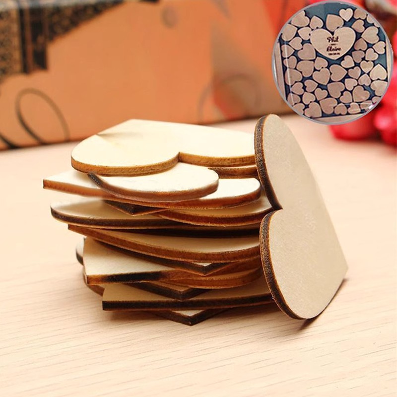 木制桃心爱心贴片激光切割DIY木板原木片手工画配件创意木片