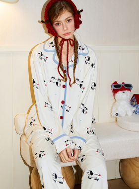 PJOCLOCK睡时记睡衣女秋冬2025海岛绒法兰绒珊瑚绒可爱卡通家居服