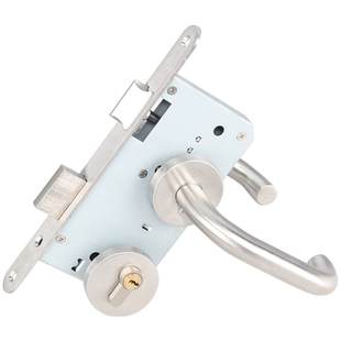 304不锈钢防火门锁全套55欧标6072消防门锁分体锁双面锁医院通用