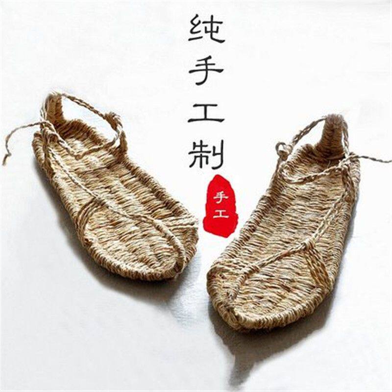 男款天然麻鞋纯手工编织草鞋麻鞋人字拖鞋男士夏个性复古凉鞋女士