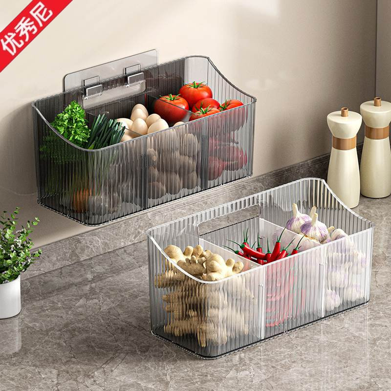 厨房葱姜蒜收纳筐置物架壁挂式生姜大蒜调料收纳盒神器免打孔挂篮,家庭/个人清洁工具,脸盆架,淘宝优惠券,粉丝福利购,淘宝优惠卷