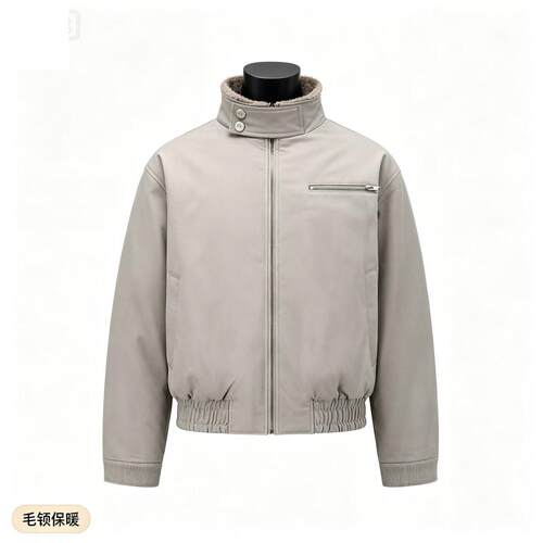 美式毛领哈灵顿棉服外套男女冬季保暖活页分割bomber短款夹克棉衣