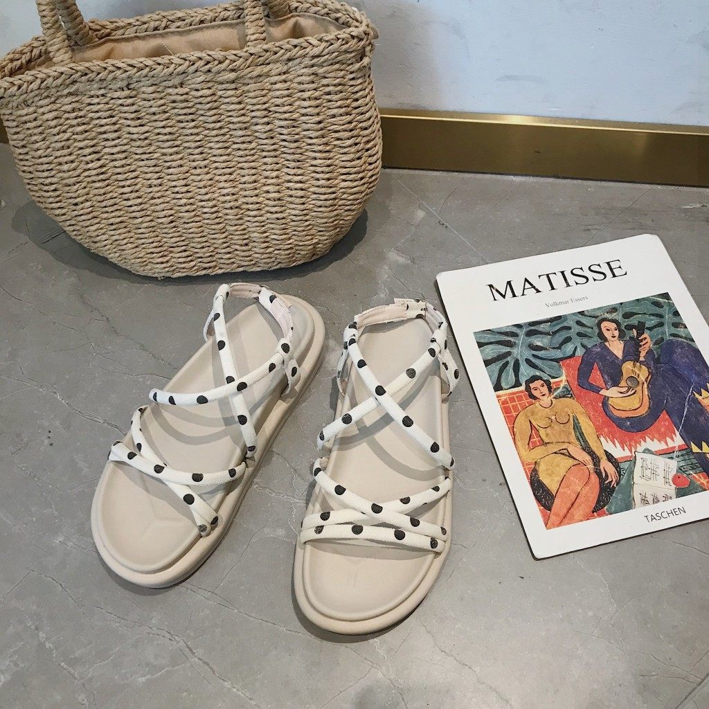 韩国ulzzang原宿港风百搭学生仙女厚底一字带罗马平底凉鞋女ins潮|ruв категории Женская обувь, сандалии - от Buy2taobao.com для оказания профессиональной услуги покупки агента Taobao