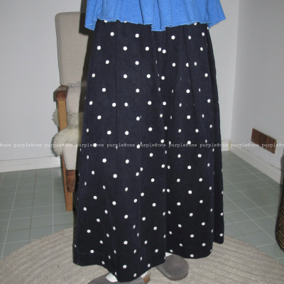 One purple| 秋冬韩系氛围感波点灯芯绒阔腿裤休闲百搭显瘦九分裤