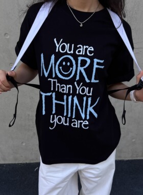 Talktokey(TTO) 拒绝内耗 美式重磅 黑白色纯棉宽松短袖T恤男女