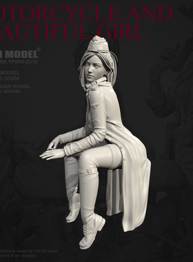 YUFAN原创 1/35树脂兵人  二战欧洲女兵 摩托女兵 YFWW-2319/3D