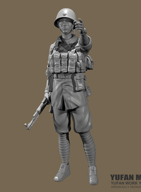 1/35YUFAN原创对越中国兵人树脂白模《雨林集结》女兵YFWW-2213
