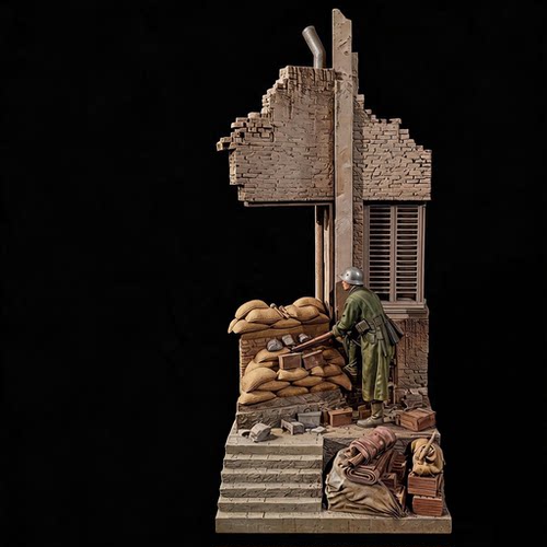 YUFAN原创 1/35 二战射手地台(全套) 树脂兵人 白模 YFWW-2388+3D