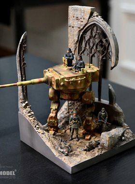 1/35 YUFAN原创战斗机器人 树脂兵人场景模型 白模 YFWW-2219+3D