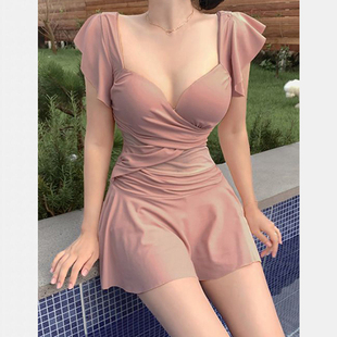 连体泳衣女款 遮肚显瘦保守聚拢钢托泡温泉 高级感微胖女孩遮肉大码