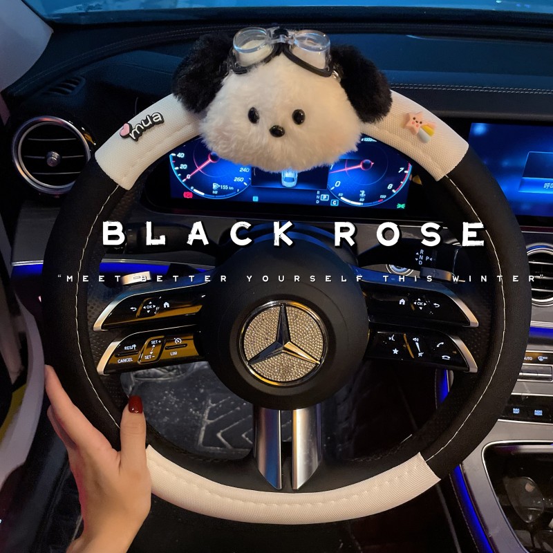 夏季超薄亚麻方向盘套车把保护套