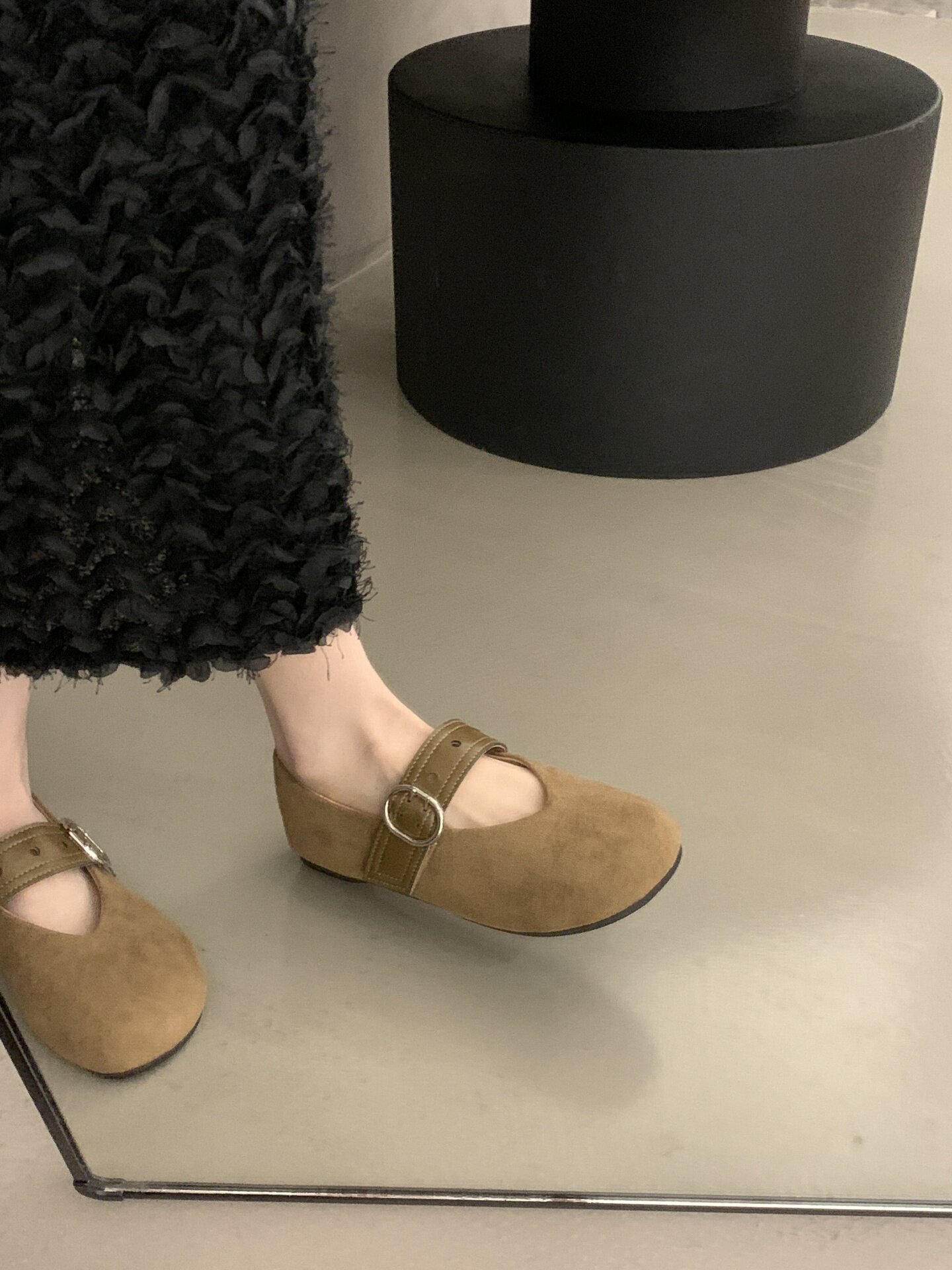 Qadın üçün düz ayaqqabı, retro Meri Ceyn modeli