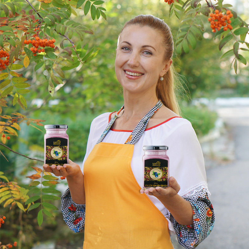 俄罗斯进口慕斯黑蜂蜜滋补女性食品解酒安神助眠护肤蜂蜜蓝莓果酱
