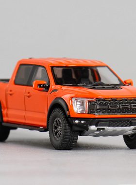 仿真1:64合金猛禽F-150皮卡车模型四轮避震后挡板可开摆件收藏